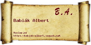 Babiák Albert névjegykártya