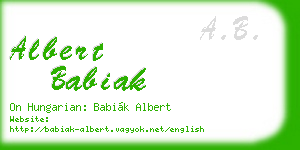albert babiak business card
