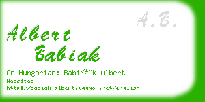 albert babiak business card